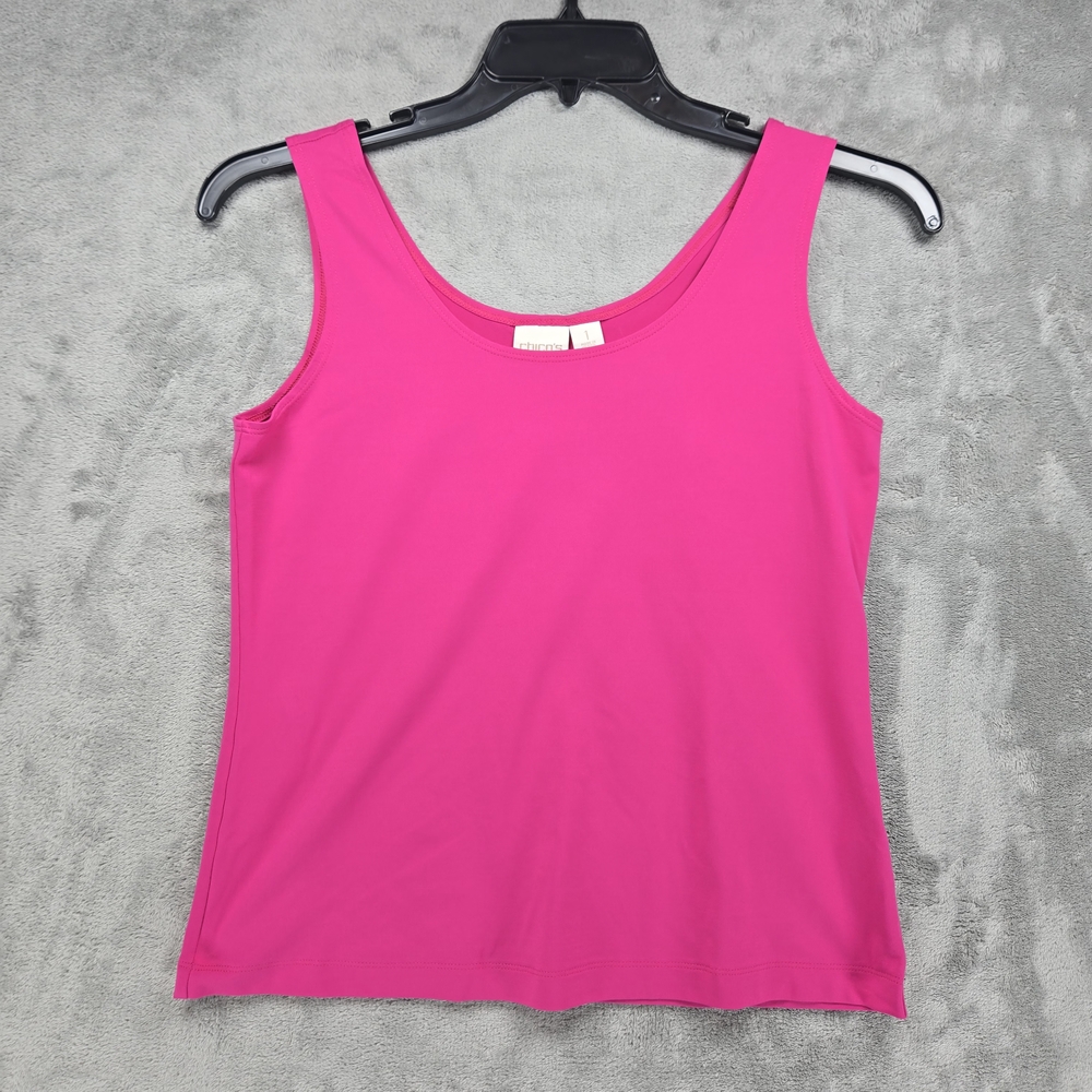 Chico's Women's Bold Pink Tank Top Sz 1 EUC